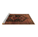 Sideview of Machine Washable Persian Brown Traditional Rug, wshtr1996brn