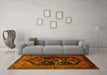 Machine Washable Persian Yellow Traditional Rug in a Living Room, wshtr1996yw