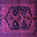 Square Machine Washable Persian Purple Traditional Area Rugs, wshtr1996pur