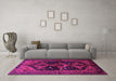 Machine Washable Persian Pink Traditional Rug in a Living Room, wshtr1996pnk