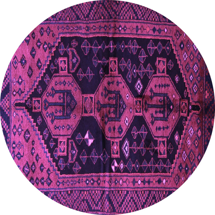 Round Persian Purple Traditional Rug, tr1996pur