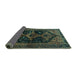 Sideview of Persian Turquoise Traditional Rug, tr1996turq