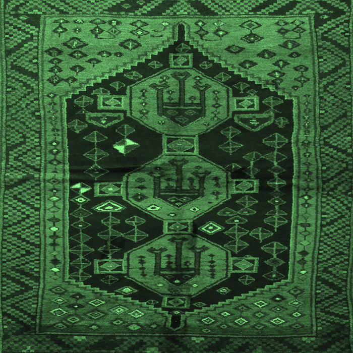 Square Persian Emerald Green Traditional Rug, tr1996emgrn
