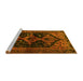 Sideview of Machine Washable Persian Yellow Traditional Rug, wshtr1996yw