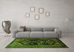 Machine Washable Persian Green Traditional Area Rugs in a Living Room,, wshtr1996grn