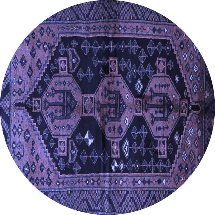 Round Persian Blue Traditional Rug, tr1996blu