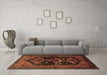 Machine Washable Persian Brown Traditional Rug in a Living Room,, wshtr1996brn