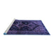 Sideview of Machine Washable Persian Blue Traditional Rug, wshtr1996blu