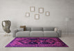 Machine Washable Persian Purple Traditional Area Rugs in a Living Room, wshtr1996pur