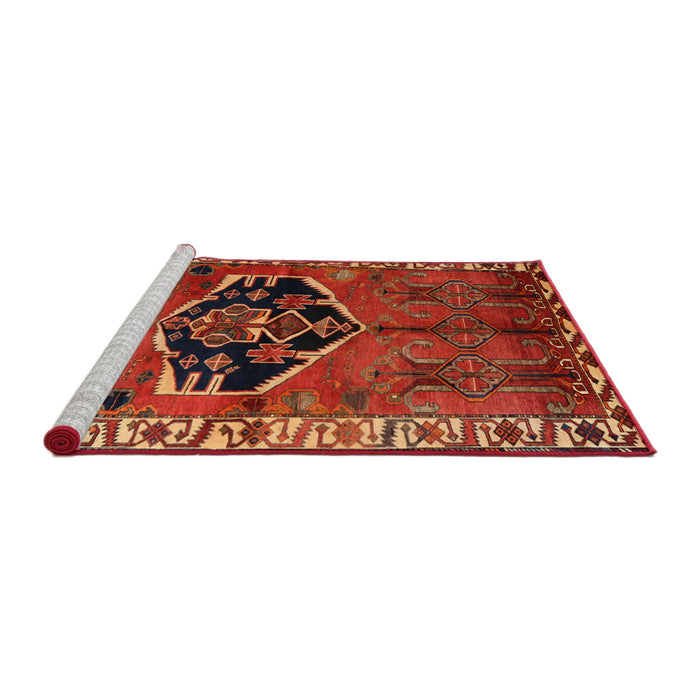 Sideview of Machine Washable Traditional Red Rug, wshtr1997