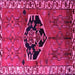 Square Machine Washable Persian Pink Traditional Rug, wshtr1997pnk