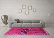 Machine Washable Persian Pink Traditional Rug in a Living Room, wshtr1997pnk