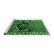 Sideview of Machine Washable Persian Emerald Green Traditional Area Rugs, wshtr1997emgrn