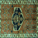 Square Machine Washable Persian Turquoise Traditional Area Rugs, wshtr1997turq