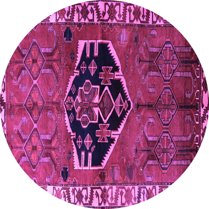 Round Persian Purple Traditional Rug, tr1997pur