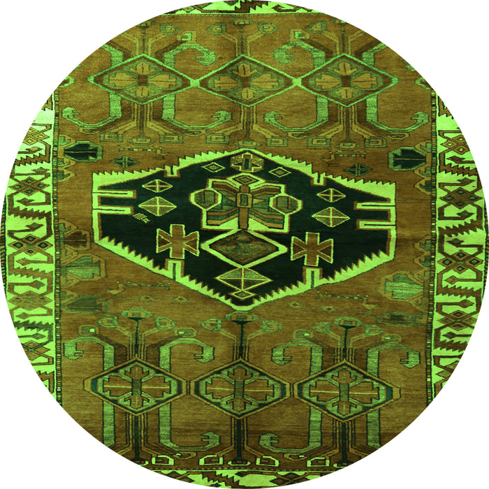 Square Persian Green Traditional Rug, tr1997grn