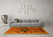 Machine Washable Persian Yellow Traditional Rug in a Living Room, wshtr1997yw