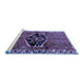 Sideview of Machine Washable Persian Blue Traditional Rug, wshtr1997blu