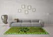 Machine Washable Persian Green Traditional Area Rugs in a Living Room,, wshtr1997grn