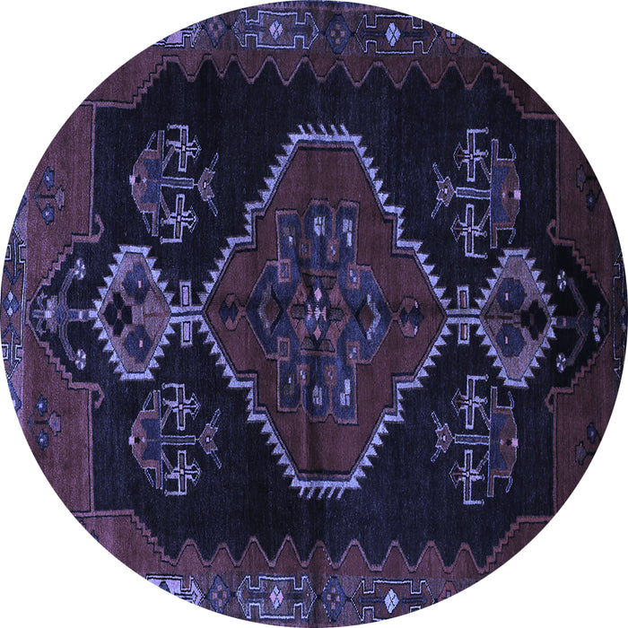 Round Persian Blue Traditional Rug, tr1998blu
