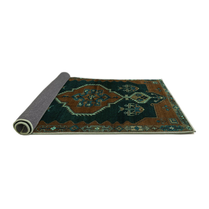 Sideview of Persian Turquoise Traditional Rug, tr1998turq