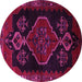 Round Persian Pink Traditional Rug, tr1998pnk