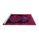 Sideview of Machine Washable Persian Pink Traditional Rug, wshtr1998pnk