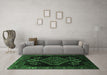 Machine Washable Persian Emerald Green Traditional Area Rugs in a Living Room,, wshtr1998emgrn