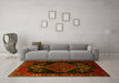 Machine Washable Persian Yellow Traditional Rug in a Living Room, wshtr1998yw