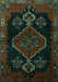 Machine Washable Persian Turquoise Traditional Area Rugs, wshtr1998turq