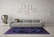 Machine Washable Persian Blue Traditional Rug in a Living Room, wshtr1998blu