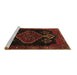 Sideview of Machine Washable Persian Brown Traditional Rug, wshtr1998brn