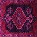 Square Machine Washable Persian Pink Traditional Rug, wshtr1998pnk