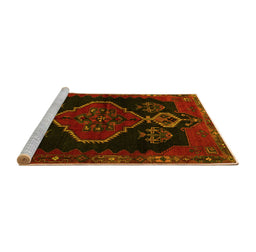 Sideview of Machine Washable Persian Yellow Traditional Rug, wshtr1998yw