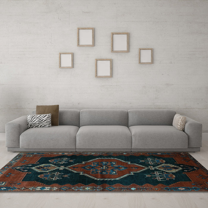 Machine Washable Persian Light Blue Traditional Rug in a Living Room, wshtr1998lblu
