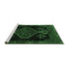 Sideview of Machine Washable Persian Emerald Green Traditional Area Rugs, wshtr1998emgrn