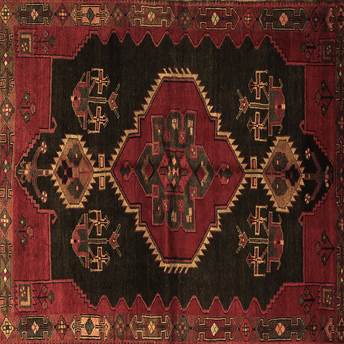 Square Persian Brown Traditional Rug, tr1998brn