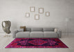 Machine Washable Persian Pink Traditional Rug in a Living Room, wshtr1998pnk