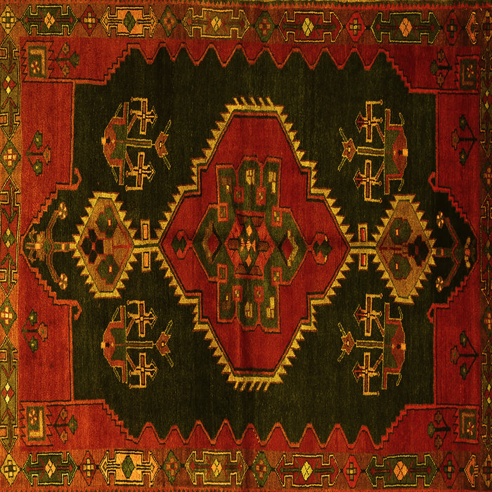 Square Persian Yellow Traditional Rug, tr1998yw