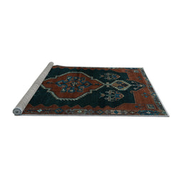 Sideview of Machine Washable Persian Light Blue Traditional Rug, wshtr1998lblu