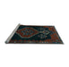 Sideview of Machine Washable Persian Light Blue Traditional Rug, wshtr1998lblu