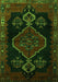 Serging Thickness of Machine Washable Persian Green Traditional Area Rugs, wshtr1998grn