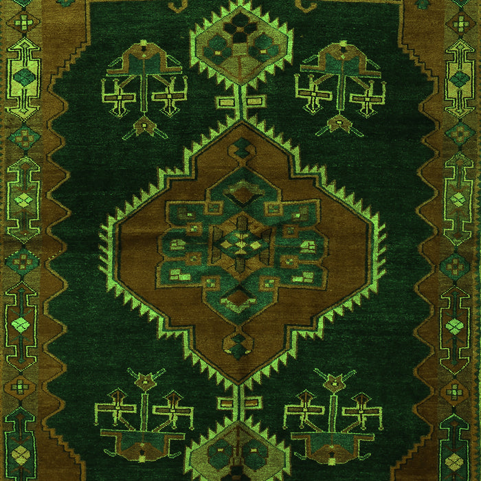 Serging Thickness of Machine Washable Persian Green Traditional Area Rugs, wshtr1998grn