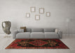 Machine Washable Persian Brown Traditional Rug in a Living Room,, wshtr1998brn