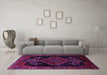 Machine Washable Persian Purple Traditional Area Rugs in a Living Room, wshtr1998pur