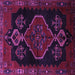 Square Machine Washable Persian Purple Traditional Area Rugs, wshtr1998pur