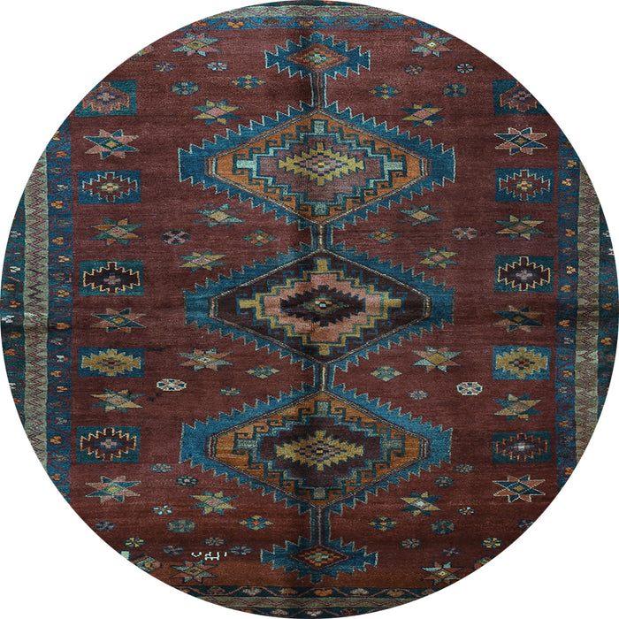 Round Persian Light Blue Traditional Rug, tr1999lblu