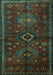 Machine Washable Persian Turquoise Traditional Area Rugs, wshtr1999turq