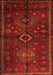 Serging Thickness of Machine Washable Persian Orange Traditional Area Rugs, wshtr1999org