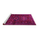 Sideview of Machine Washable Persian Pink Traditional Rug, wshtr1999pnk